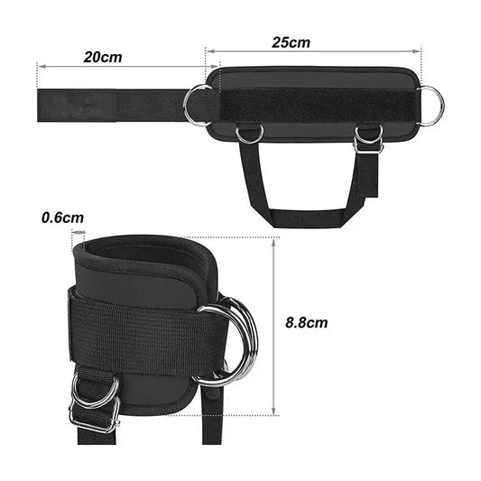1Pc Padded Ankle Straps Ankle Straps for Cable Machines Single/Double D-Ring Fitness Ankle Cuffs for Leg Extensions
