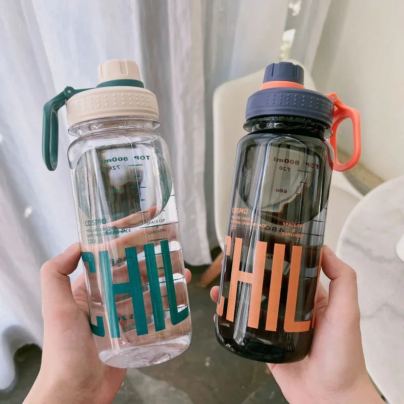 600/800/100ml Sports Water Bottle Gym Fitness Drinking Bottle Outdoor Camping Climbing Hiking Shaker Bottles Fashion Kettle