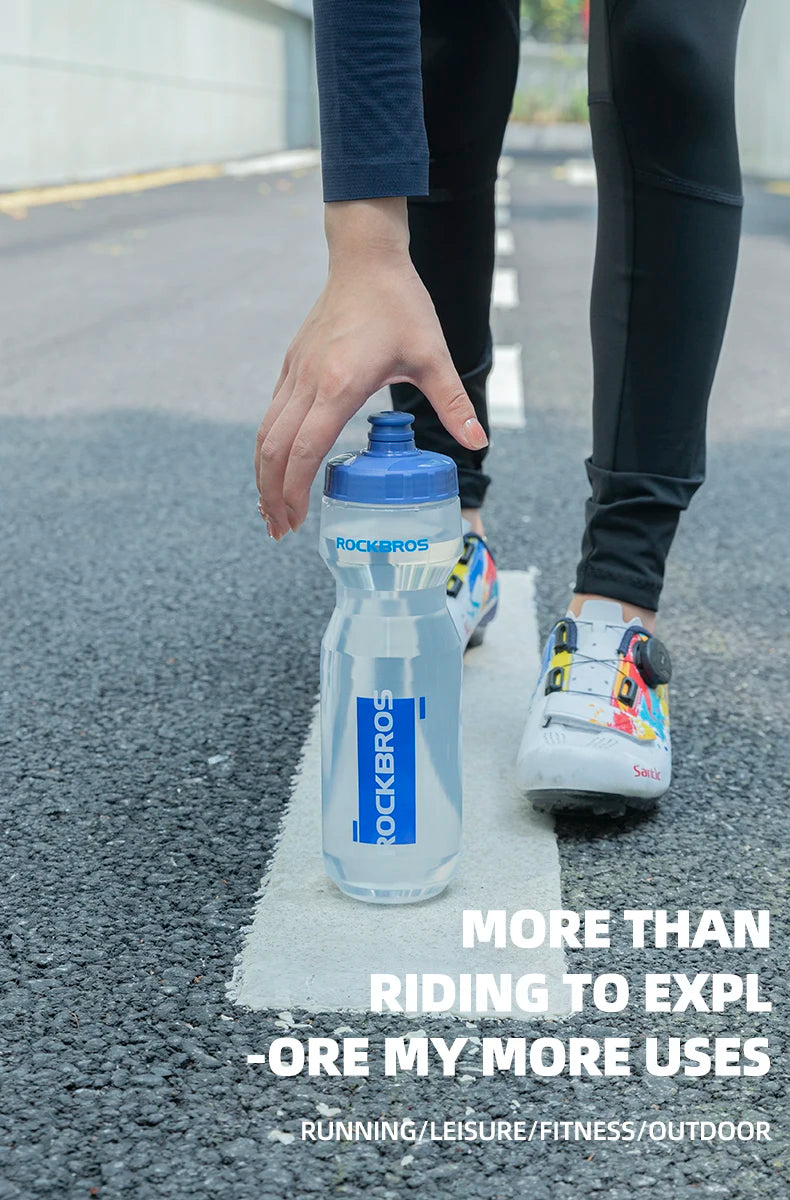 ROCKBROS 750ml Bicycle Water Bottle Plastic Sports Fitness Running Hiking Kettle Leak-proof Bike Bottle Cage
