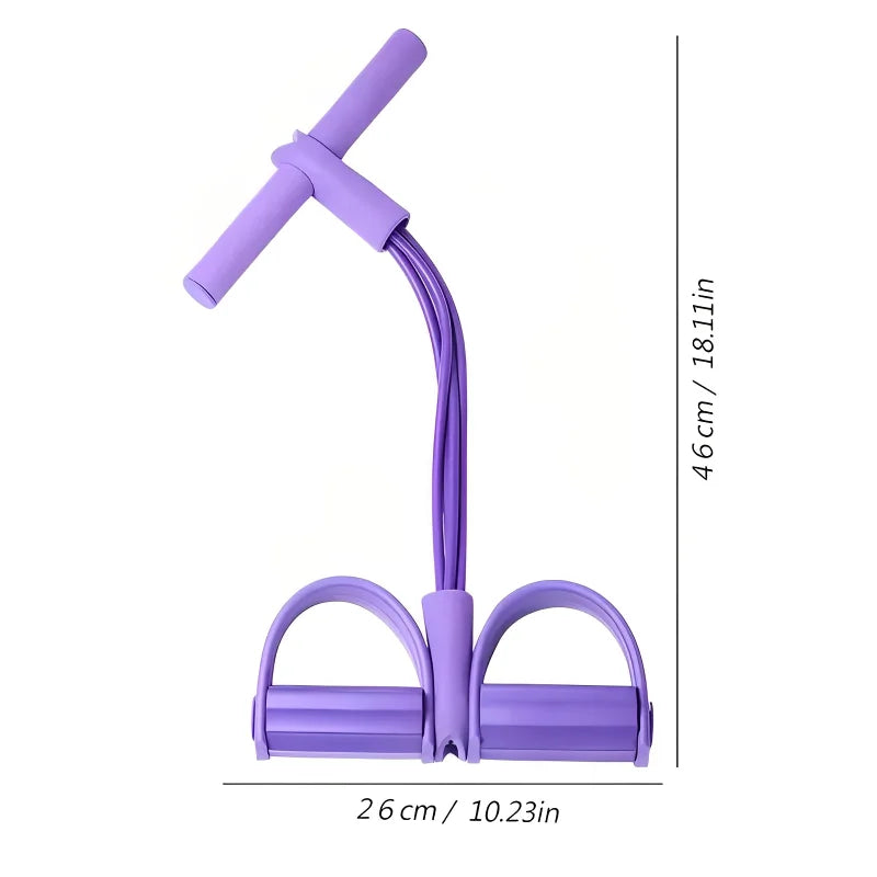 4-Tube Pedal Resistance Band – Home Workout Equipment for Full Body Exercise, Yoga & Fitness Training