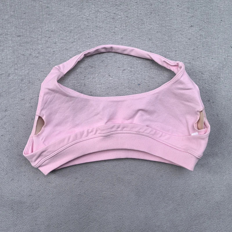 Shorts Set 2 Pieces Seamless Yoga Set Workout Tracksuit Women Halter Sport Bra And Low Waist Scrunch Bum Gym Shorts Suits