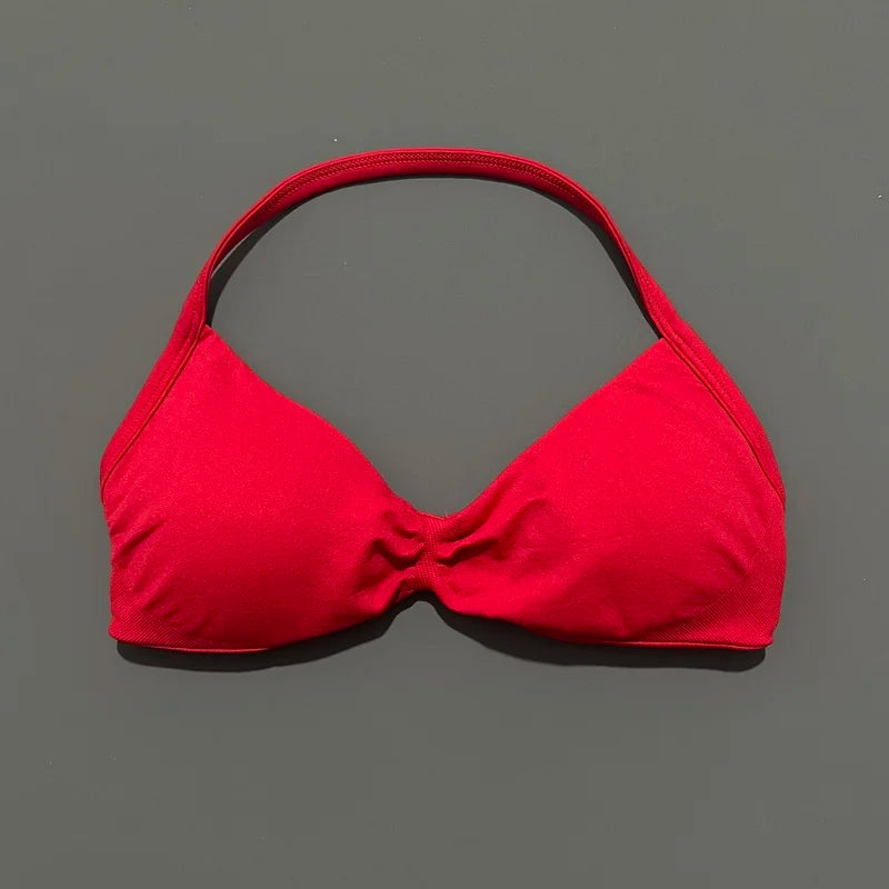 Impact Strappy Bra Seamless Women's Sports Bra for Yoga Gym Running Breathable High Stretch Backless Design Workout Top