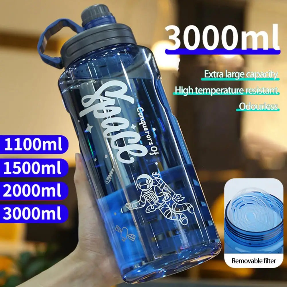 1100/1500/2000/3000ml Water Bottle Drop-resistant Ater Bottle Motivational Sport Water Bottle Potable Gym Large Sports Kettle
