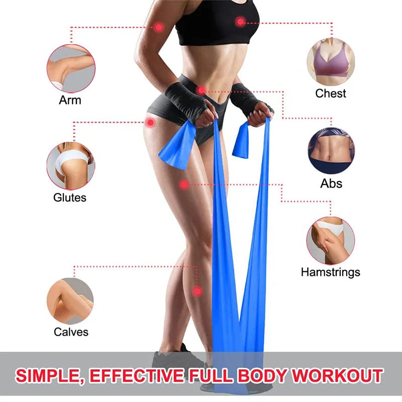 4 Pcs Resistance Bands Exercise Elastic Band Fitness Workout Yoga Pilates Recovery Physical Therapy Stretching Strength Training