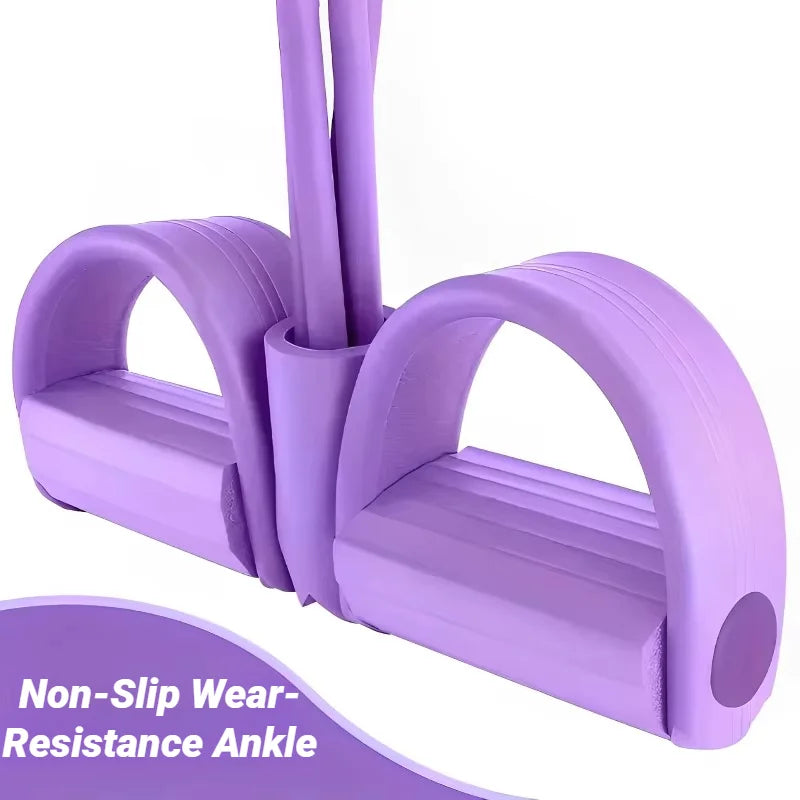 4-Tube Pedal Resistance Band – Home Workout Equipment for Full Body Exercise, Yoga & Fitness Training