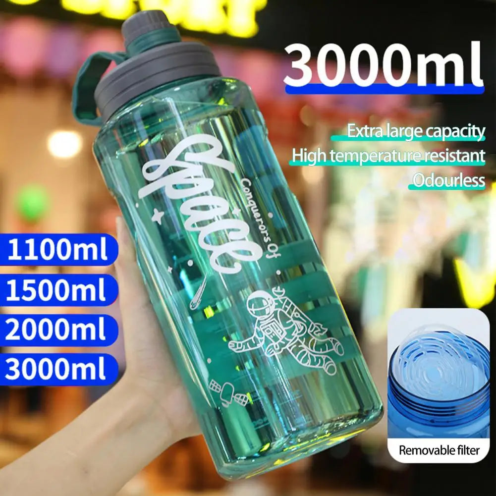 1100/1500/2000/3000ml Water Bottle Drop-resistant Ater Bottle Motivational Sport Water Bottle Potable Gym Large Sports Kettle