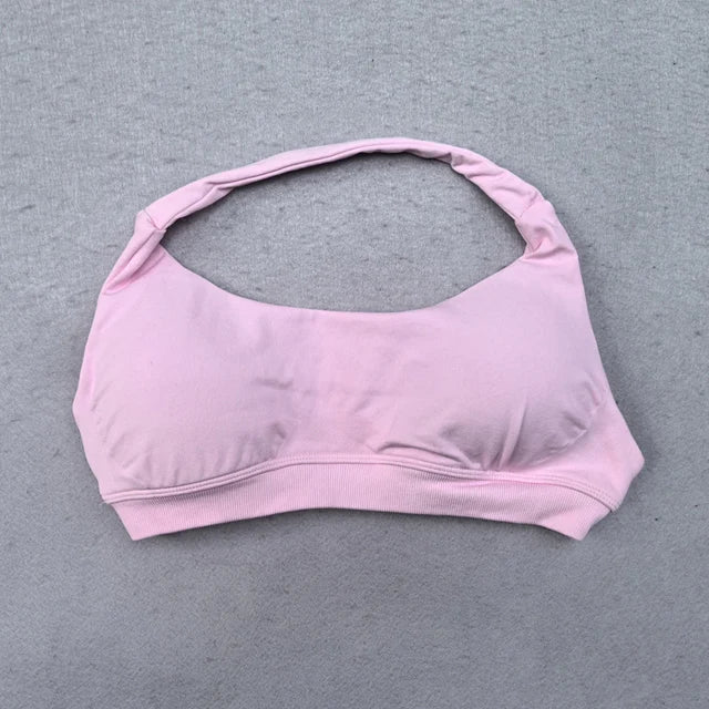 Shorts Set 2 Pieces Seamless Yoga Set Workout Tracksuit Women Halter Sport Bra And Low Waist Scrunch Bum Gym Shorts Suits