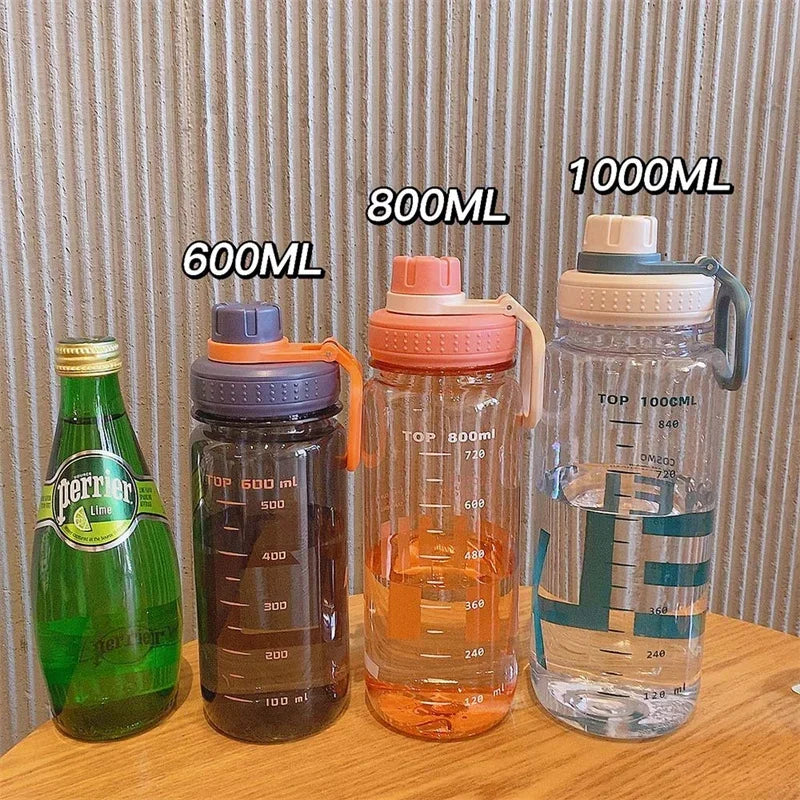 600/800/100ml Sports Water Bottle Gym Fitness Drinking Bottle Outdoor Camping Climbing Hiking Shaker Bottles Fashion Kettle