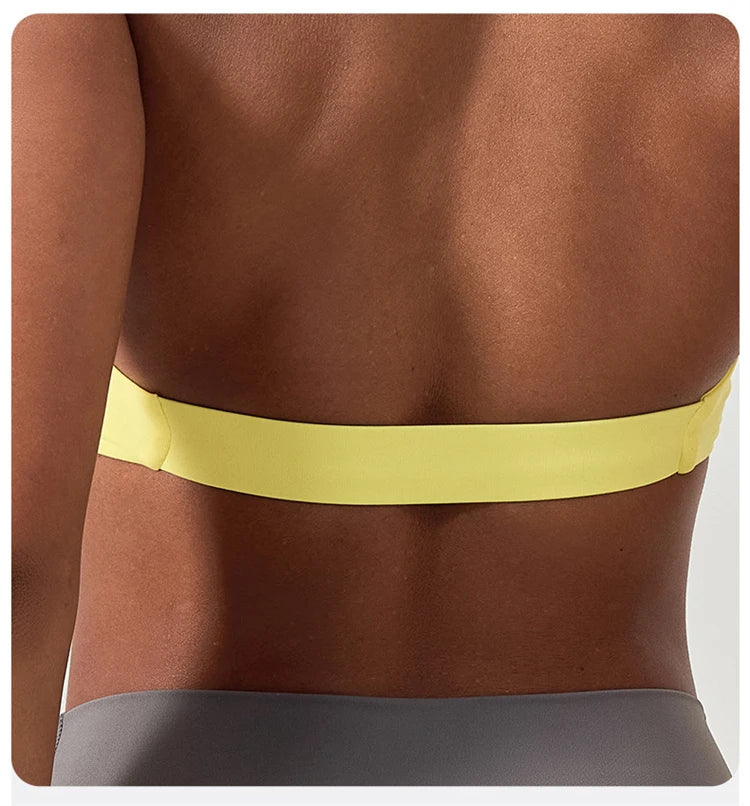 Customize LOGO Impact Sport Bra Women Halter Tank Top High Support Push-up Open Back Gym Fitness Yoga Workout Vest Removable Pad