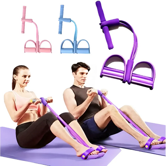 4-Tube Pedal Resistance Band – Home Workout Equipment for Full Body Exercise, Yoga & Fitness Training