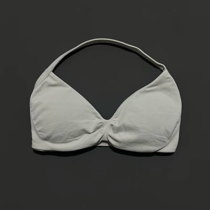 Impact Strappy Bra Seamless Women's Sports Bra for Yoga Gym Running Breathable High Stretch Backless Design Workout Top