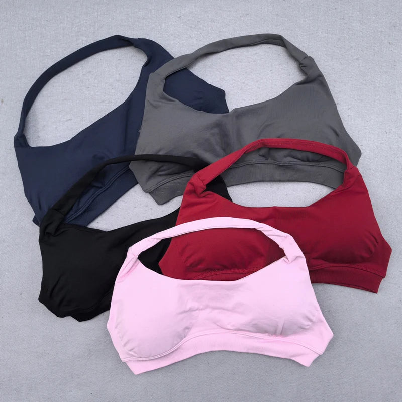 Shorts Set 2 Pieces Seamless Yoga Set Workout Tracksuit Women Halter Sport Bra And Low Waist Scrunch Bum Gym Shorts Suits