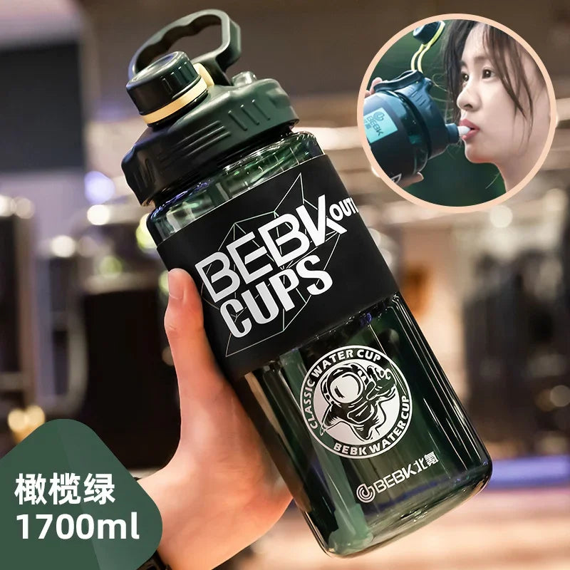 Sturdy 2L 3L Larger Gym Water Bottl for Sport Water Bottle with Straw School BPA FREE Waterbottle Drink Bottles Travel Kettle