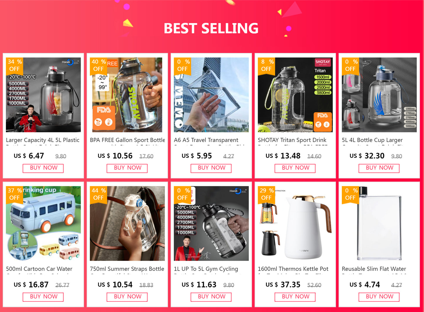 Sturdy 2L 3L Larger Gym Water Bottl for Sport Water Bottle with Straw School BPA FREE Waterbottle Drink Bottles Travel Kettle